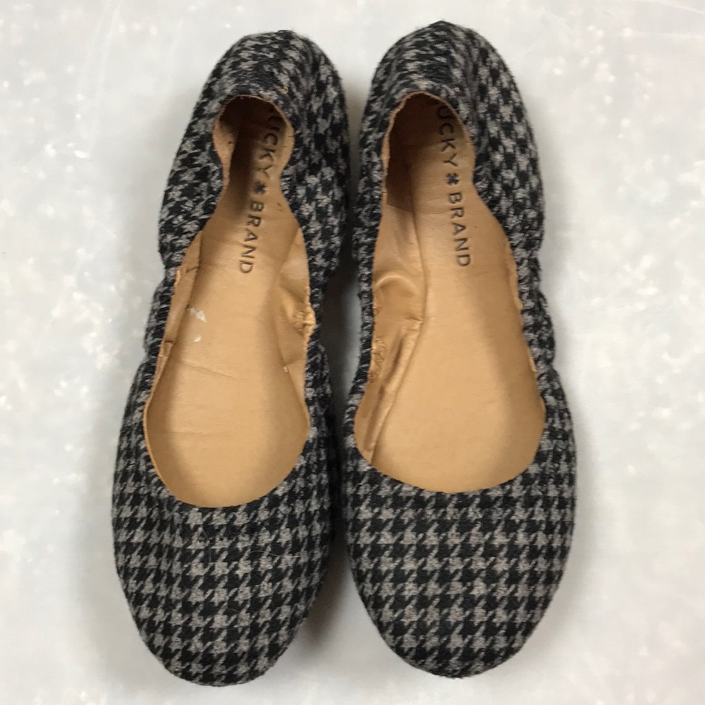 Lucky Brand Ballet Flats Black Gray size 6.5